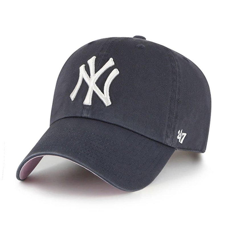 47 '47 New York Yankees Adjustable Cap Clean Up MLB, Vintage Navy, White, Pink, One Size - Image 1